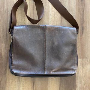 BOCONI HENDRIX SLIM LAPTOP MAILBAG MESSENGER BROWN